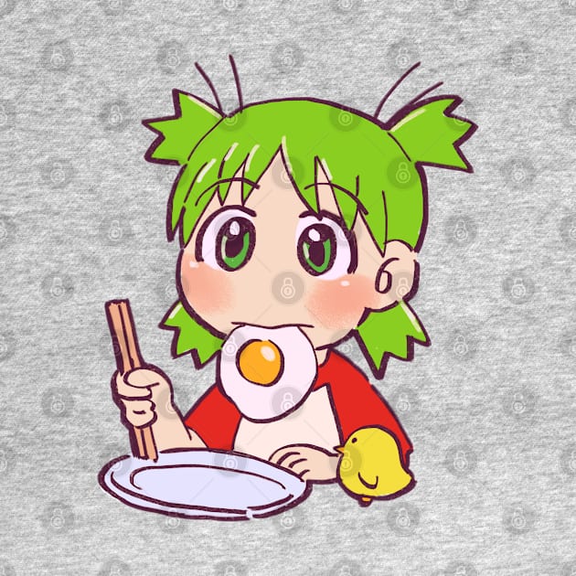 yotsuba breakfast eating fried egg by mudwizard